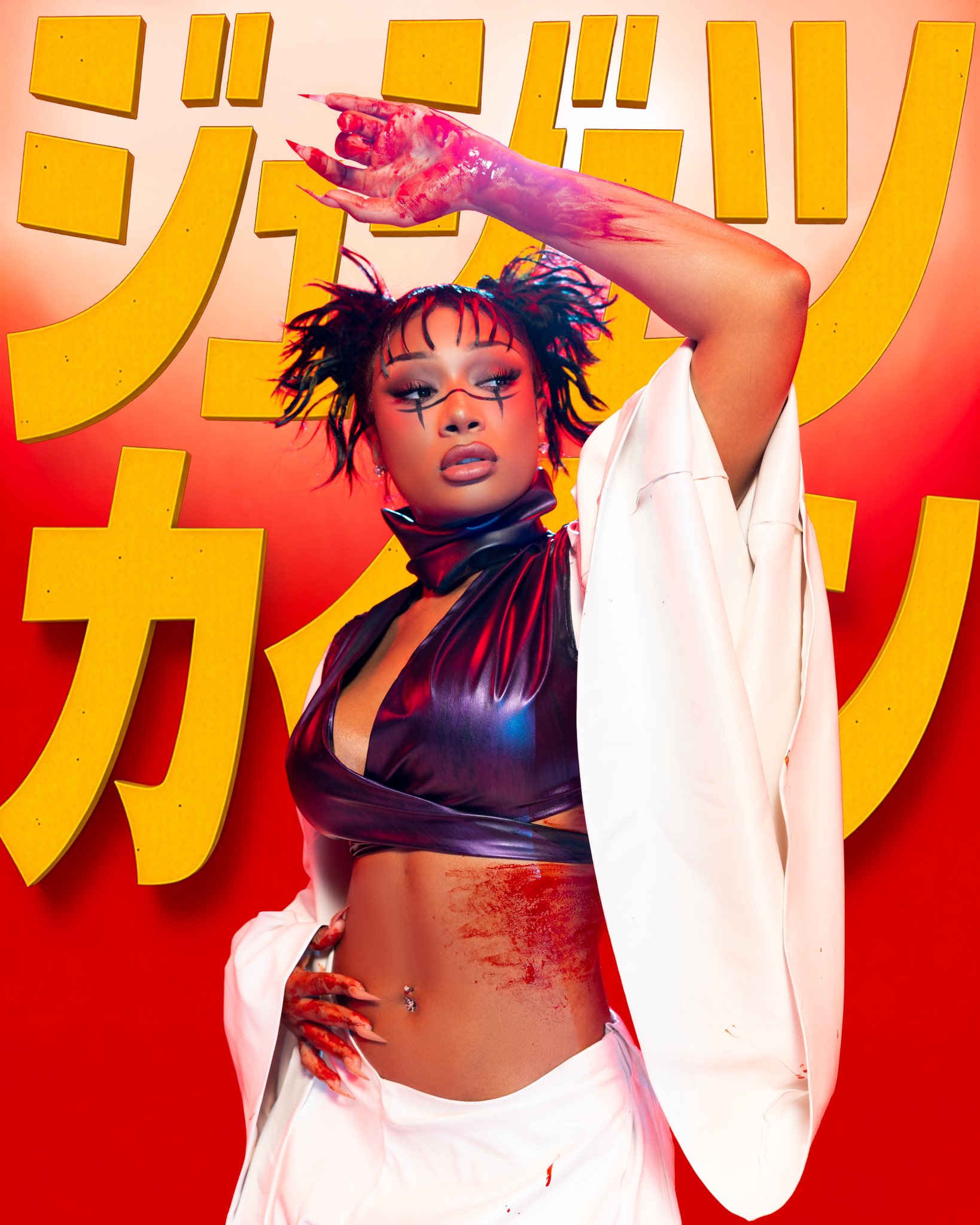 Megan Thee Stallion blood makeup detail