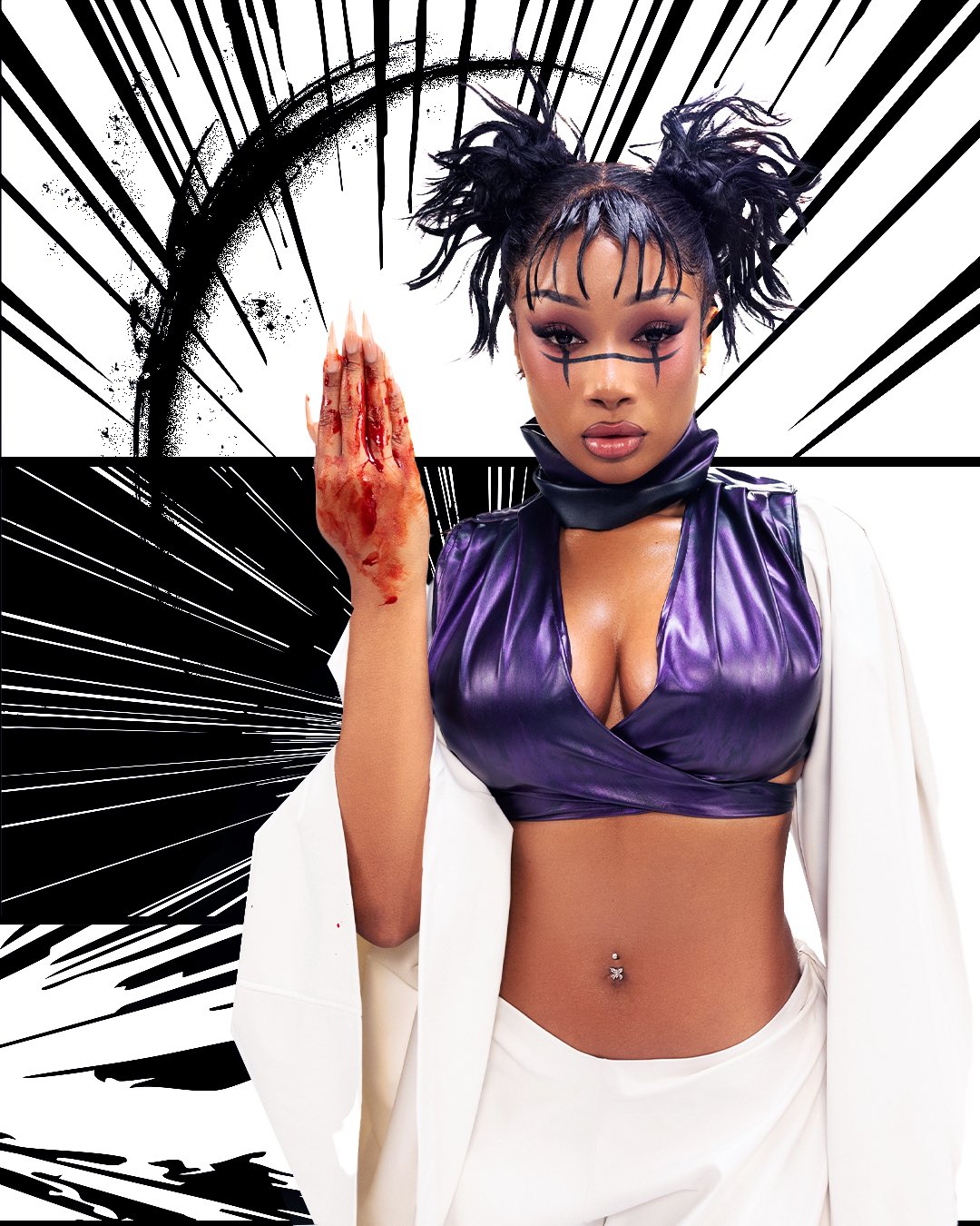 Megan Thee Stallion in manga panels cosplay