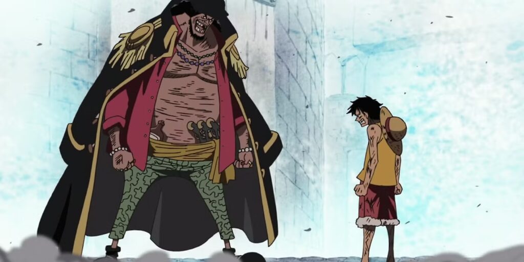 Blackbeard and Luffy facing off