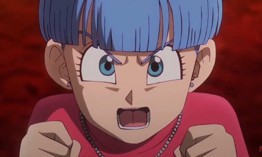 Bulma threatening Vegeta in Dragon Ball