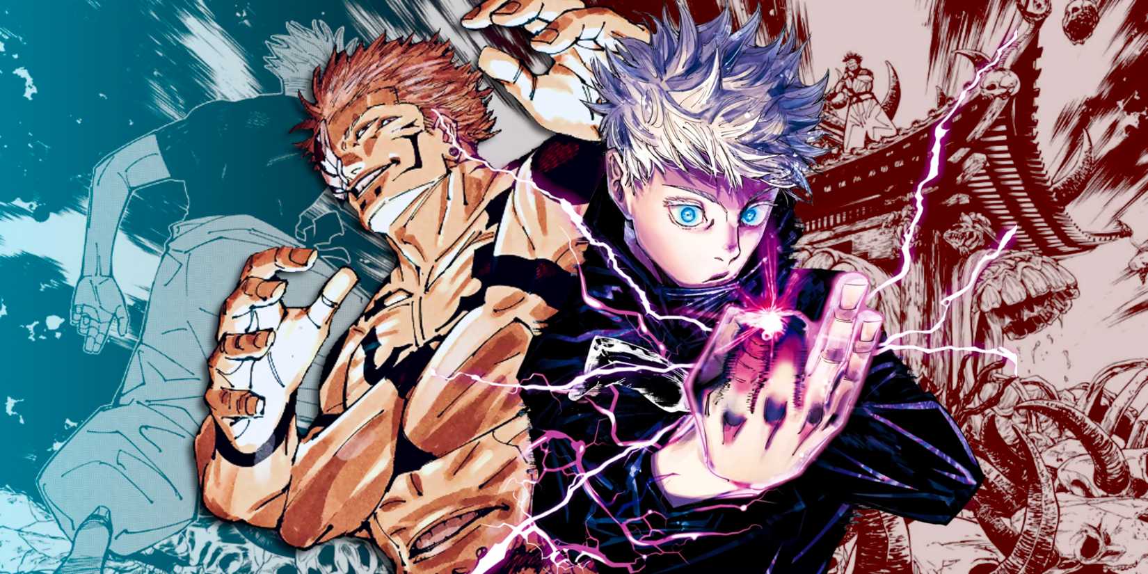 Cosplay of Gojo vs Sukuna from Jujutsu Kaisen