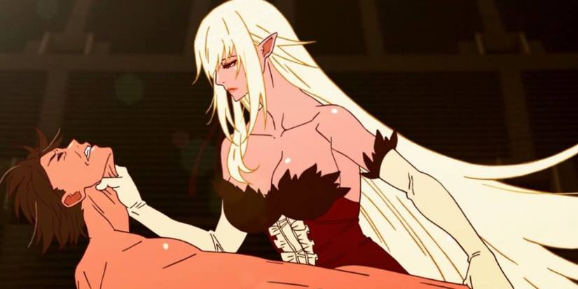 Koyomi Araragi and Kiss-Shot in Kizumonogatari