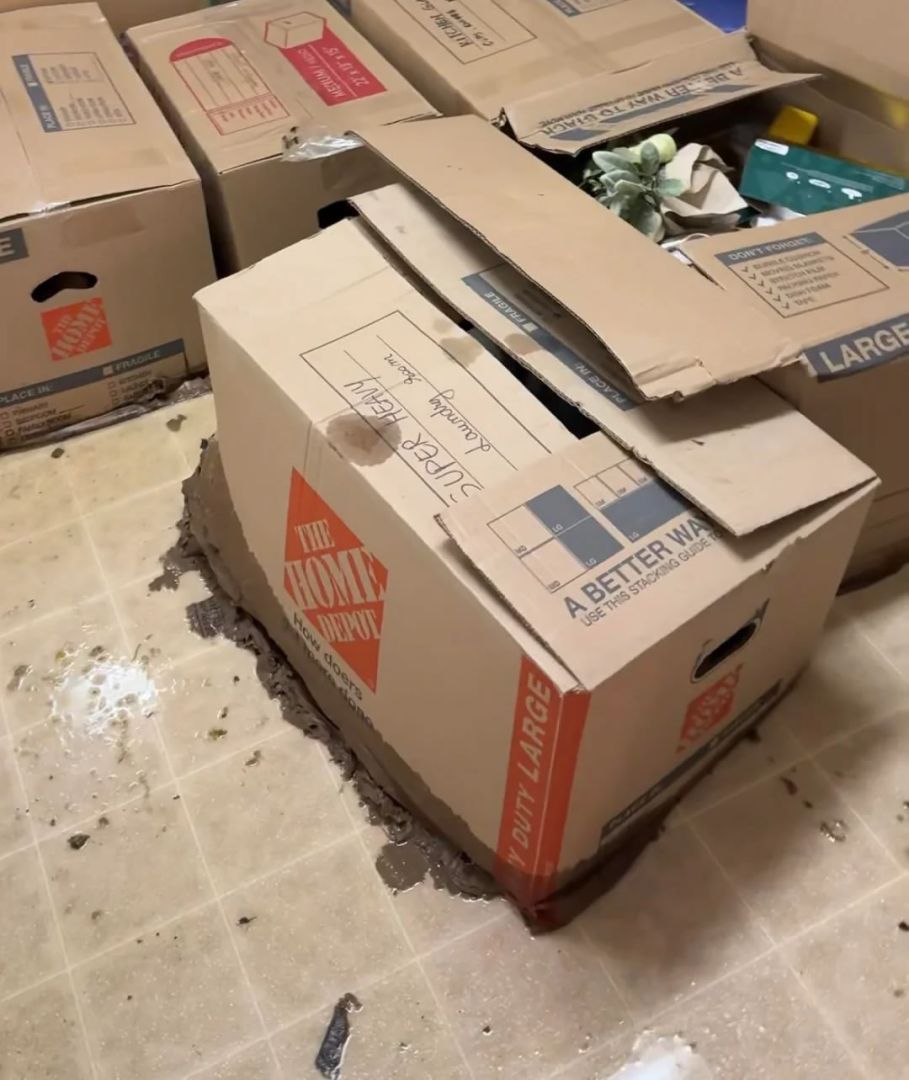 Damaged Pokémon TCG boxes soaked in water