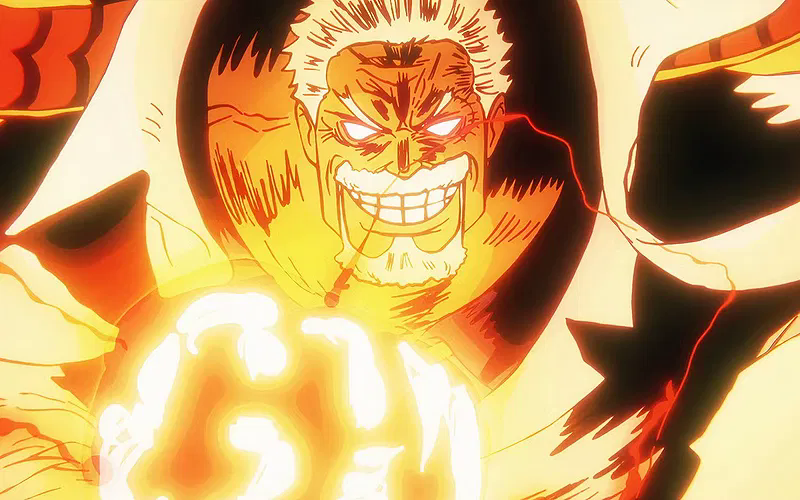 Garp's powerful Galaxy Impact attack in One Piece