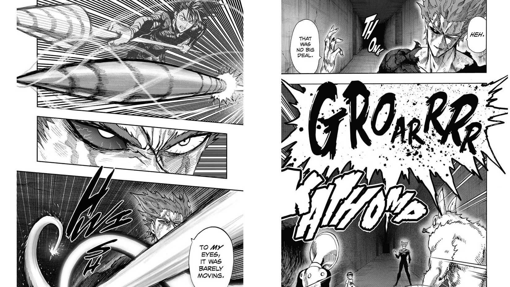 Garou recalling battles in One-Punch Man manga