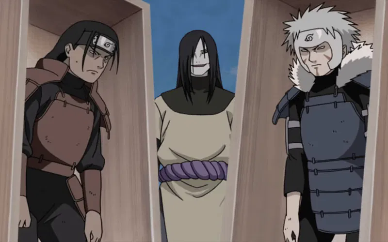 Orochimaru uses Edo Tensei on Tobirama and Hashirama Senju