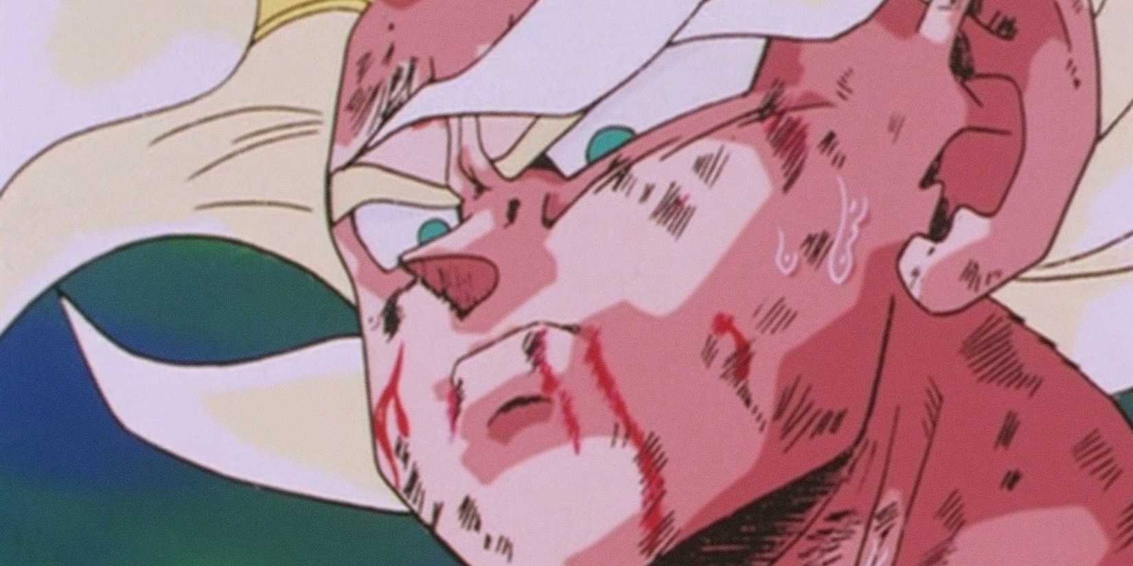 Super Saiyan Goku frowning after battle