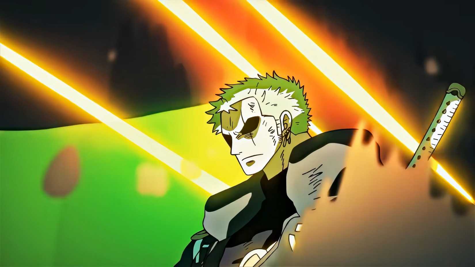 Zoro dodging Rob Lucci's attack in One Piece