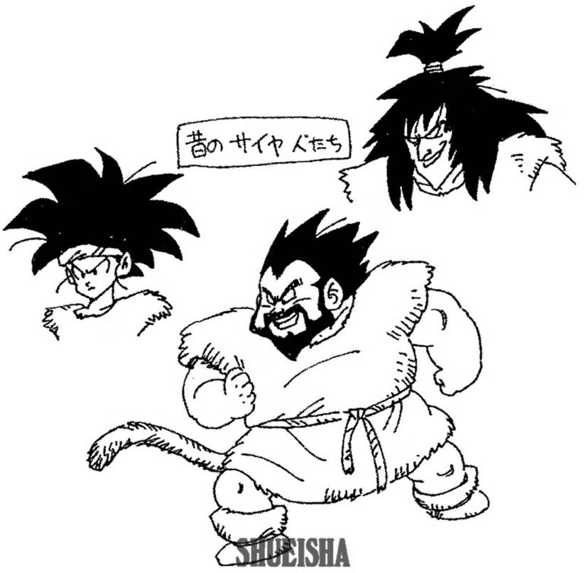 Original Saiyan warrior designs by Akira Toriyama