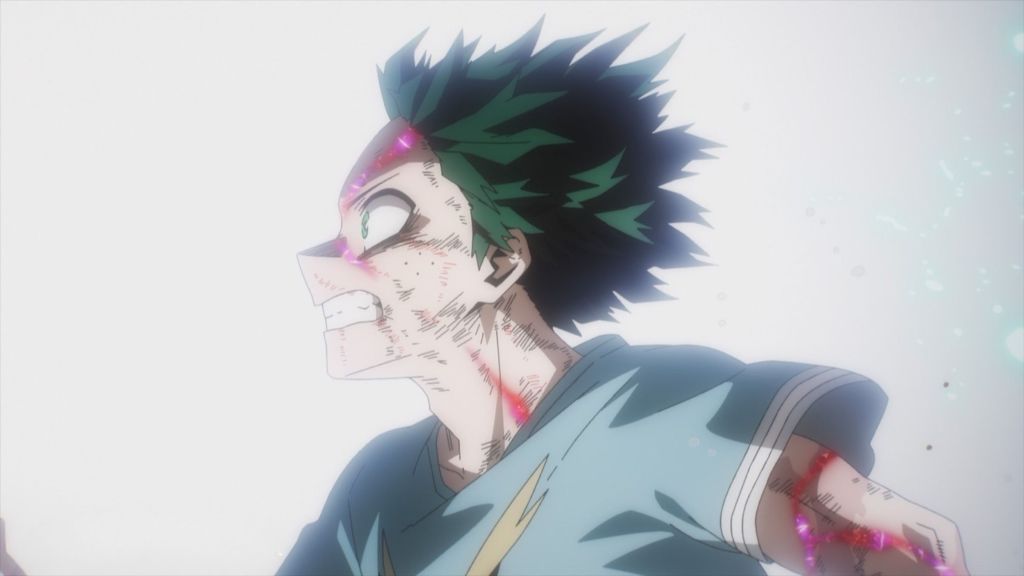 Izuku facing All For One in My Hero Academia