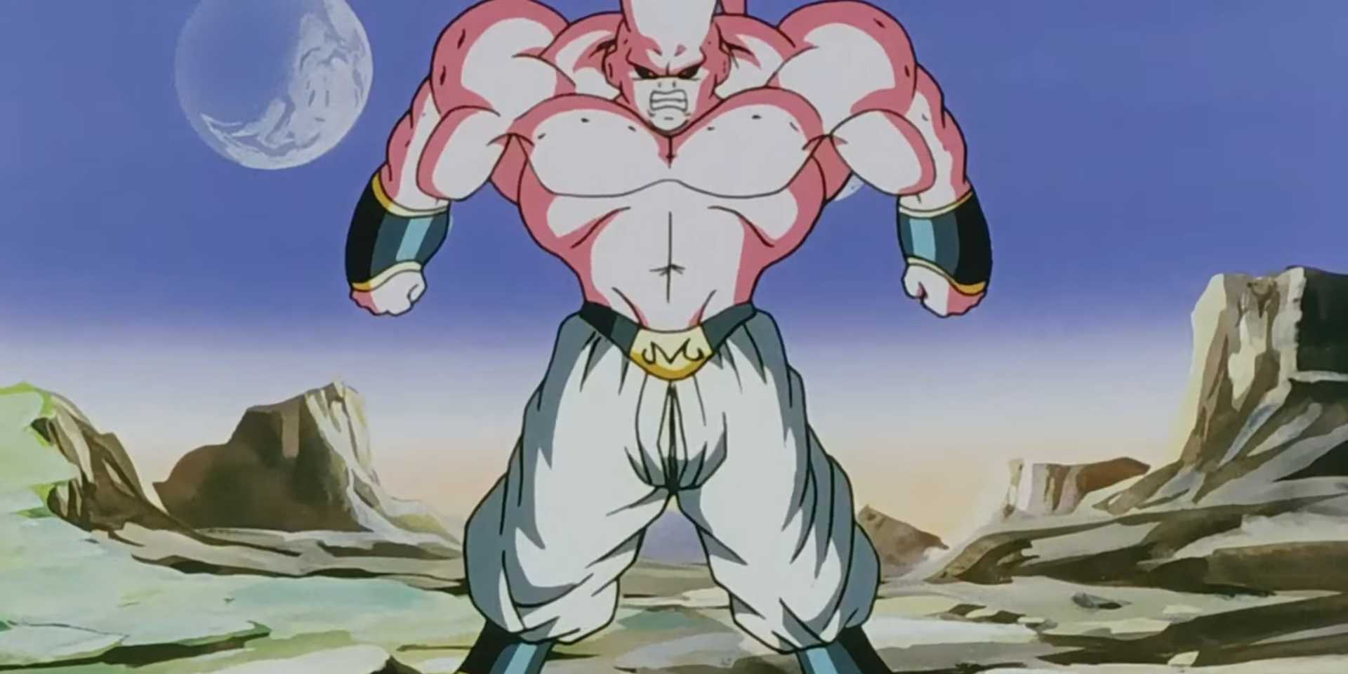 Huge Majin Buu attacking in Dragon Ball Z