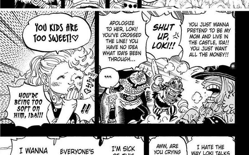 Ida cares for Loki in One Piece