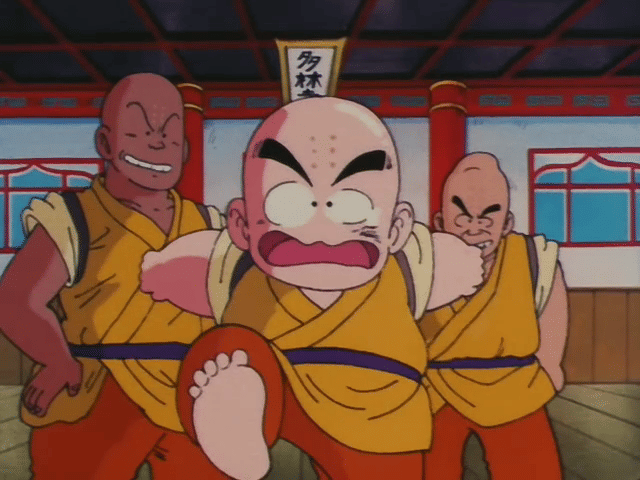 Krillin bullied at Orin Temple