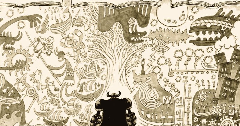 One Piece mural depicting Ragnarök
