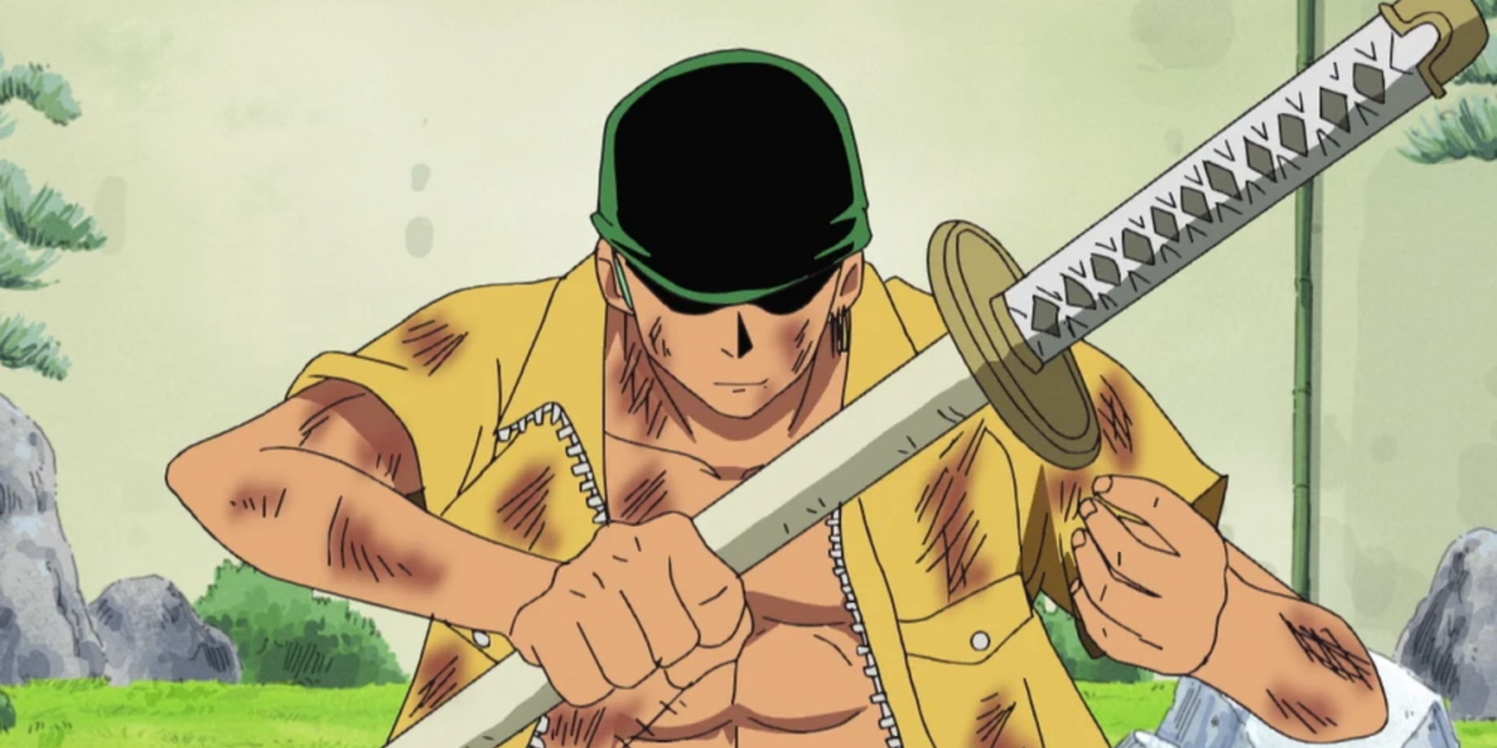 Zoro holding Wado Ichimonji sword
