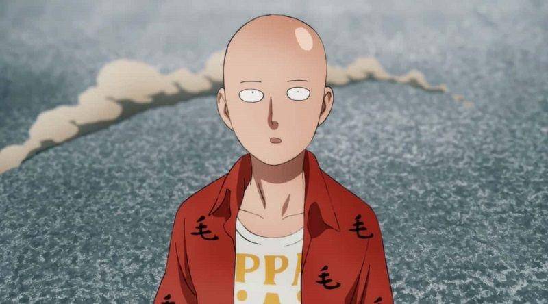 Saitama looking plain and calm