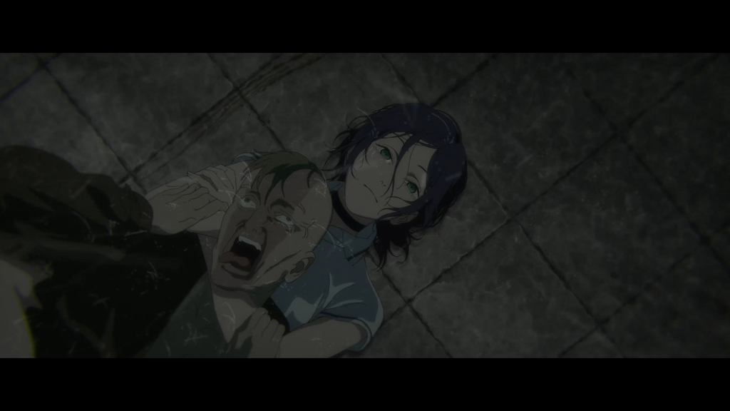 Chainsaw Man Reze strangling scene inspired by No Country for Old Men