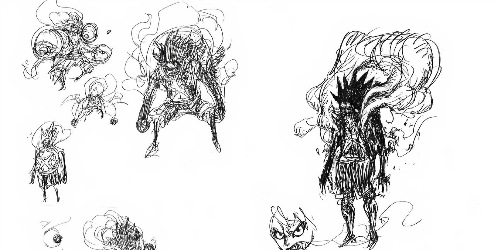 Dark Luffy Snakeman concept art