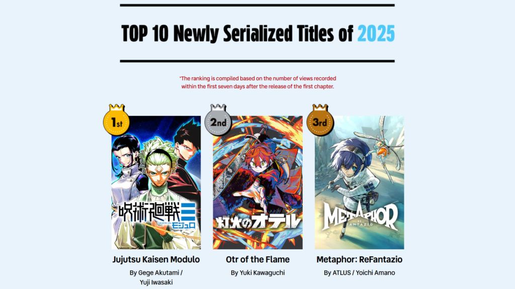 Top 3 new manga of 2025 on Manga Plus