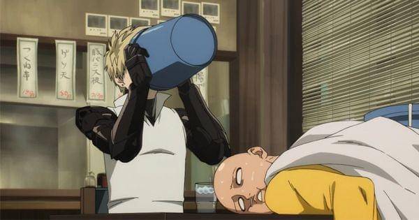 Saitama losing to Genos in udon eating contest
