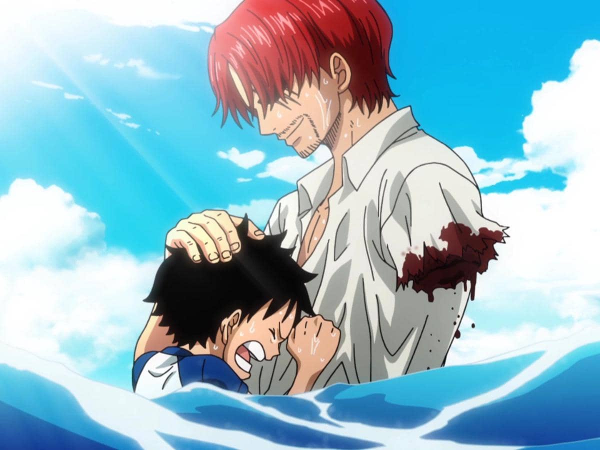 Shanks and young Luffy in Foosha Village
