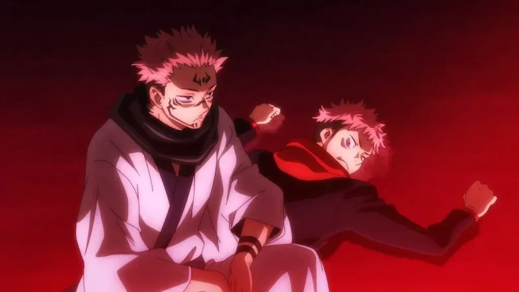 Yuji and Sukuna in Jujutsu Kaisen