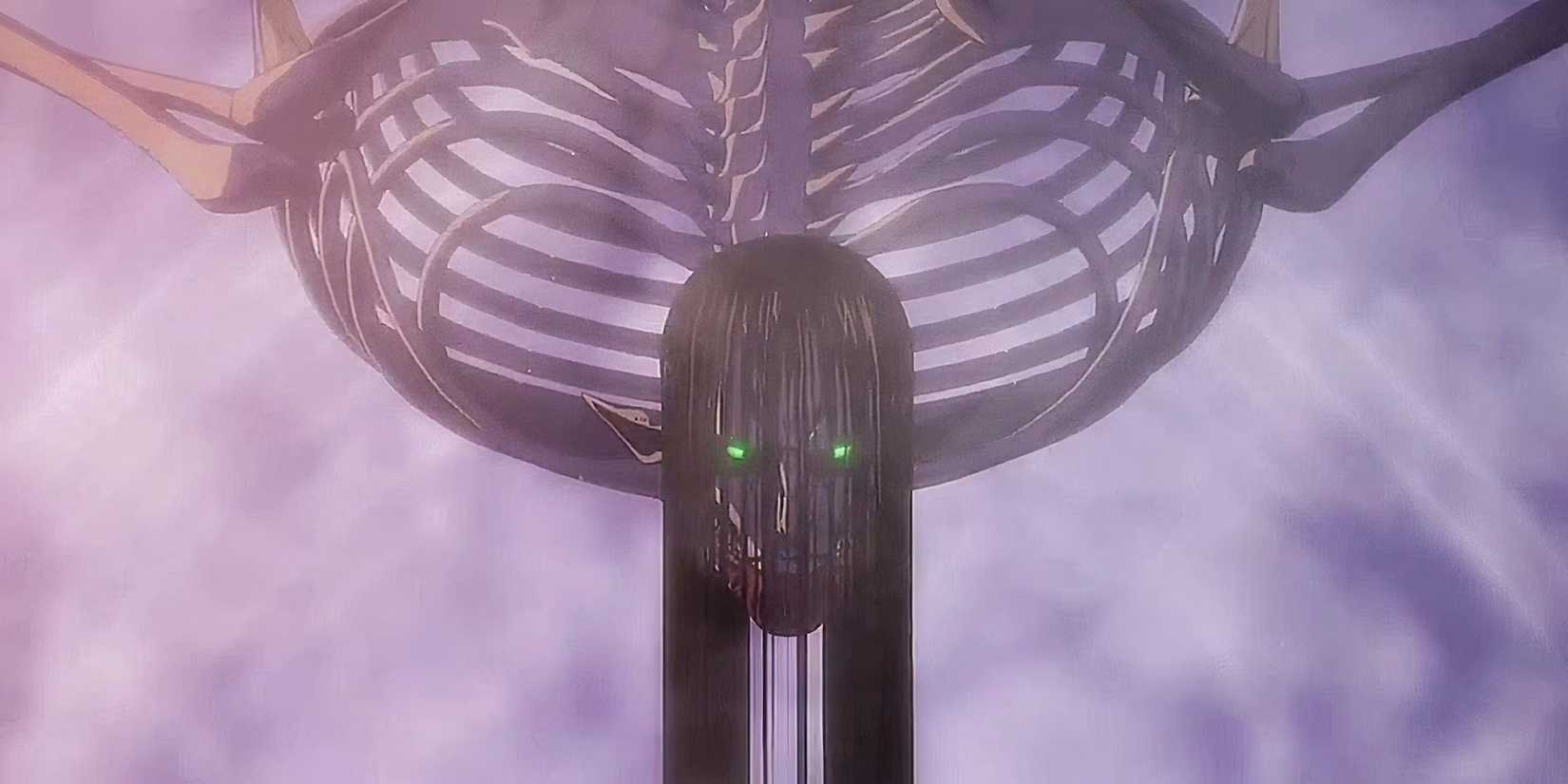 Eren Yeager transforming into Founding Titan