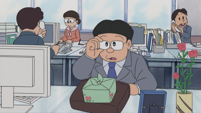 Shizuka's father always dresses neatly.