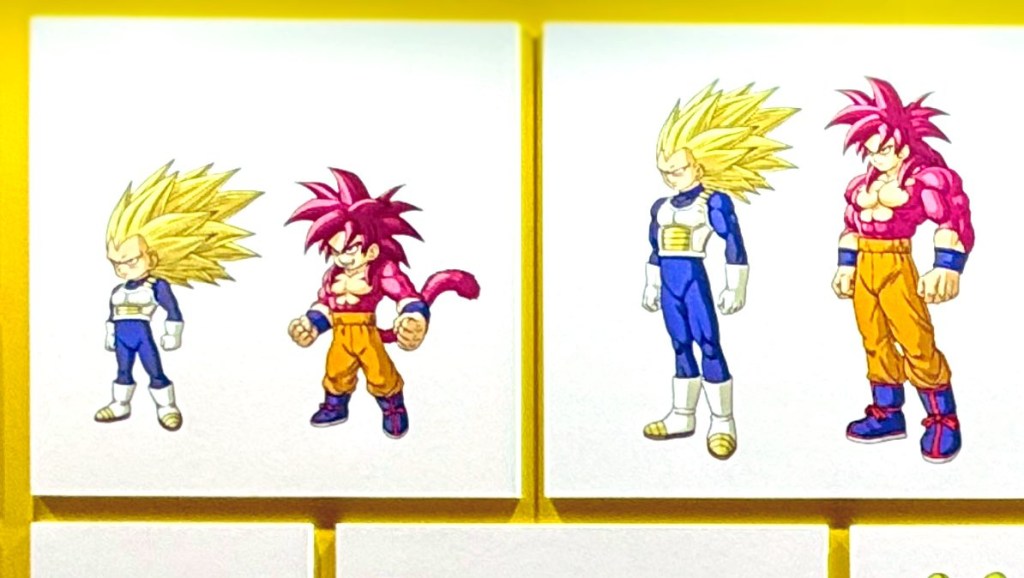 Official Akira Toriyama designs of Super Saiyan 4 Goku and Super Saiyan 3 Vegeta