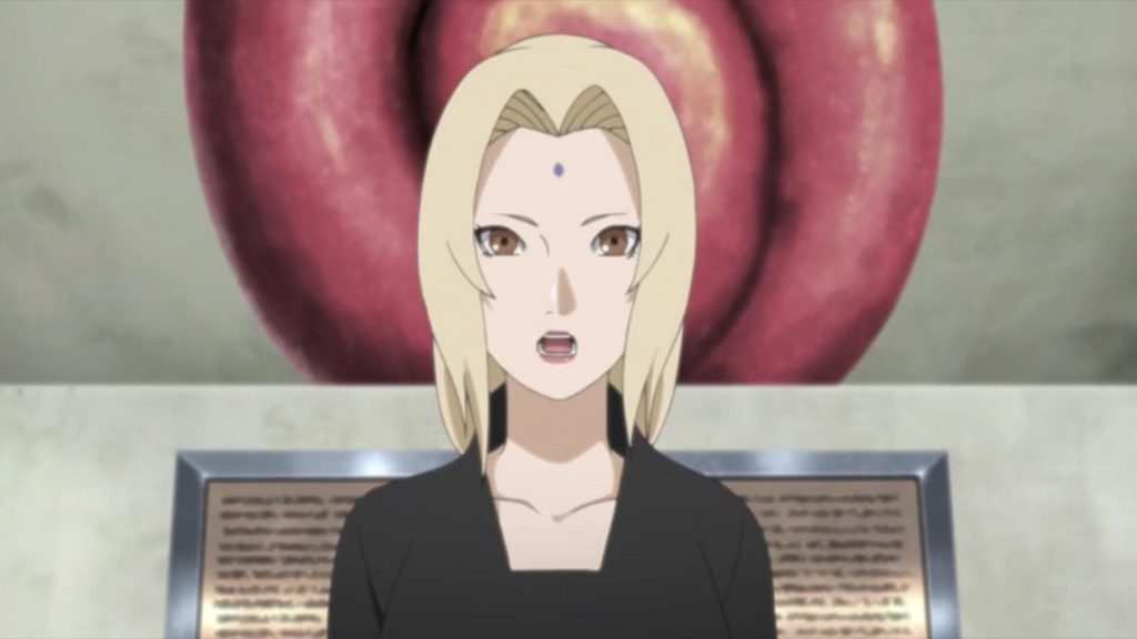 Has Sarada interacted with Tsunade in the series?