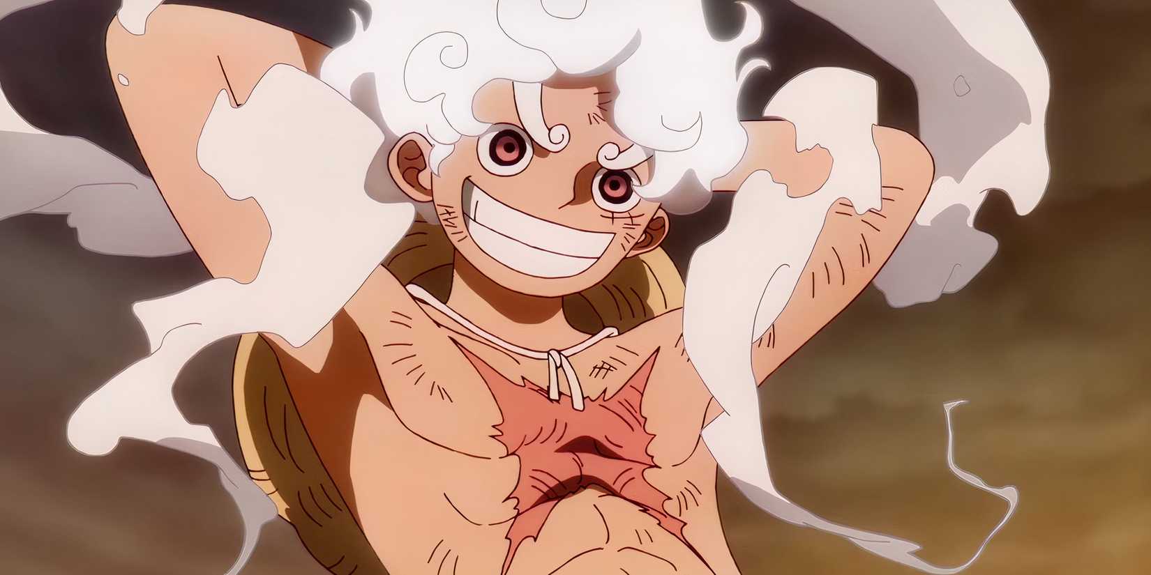 Luffy transforming into Gear 5