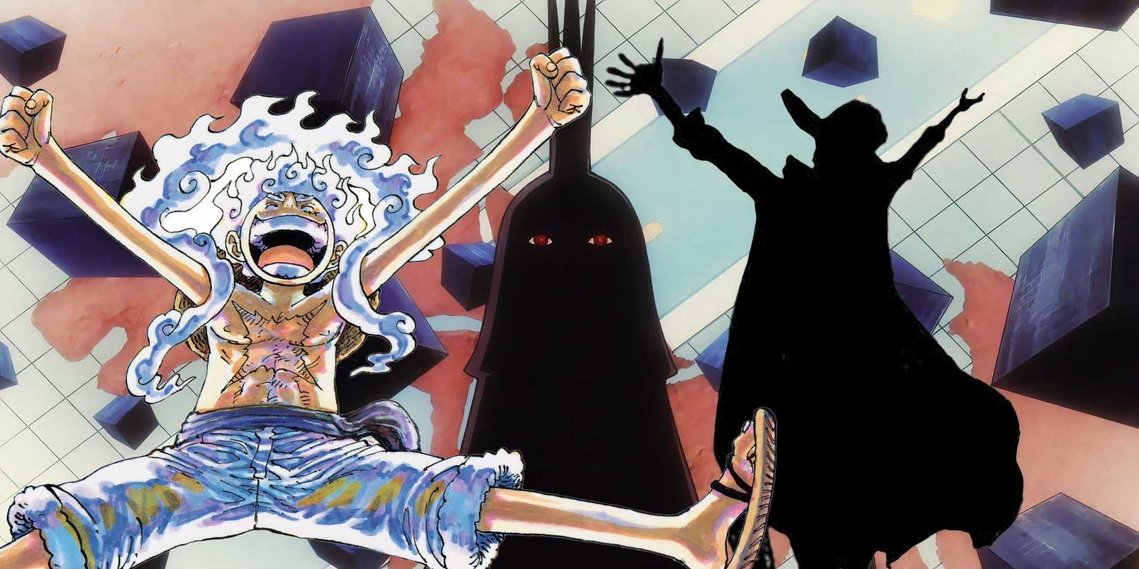 Luffy, Joy Boy, and Imu in One Piece