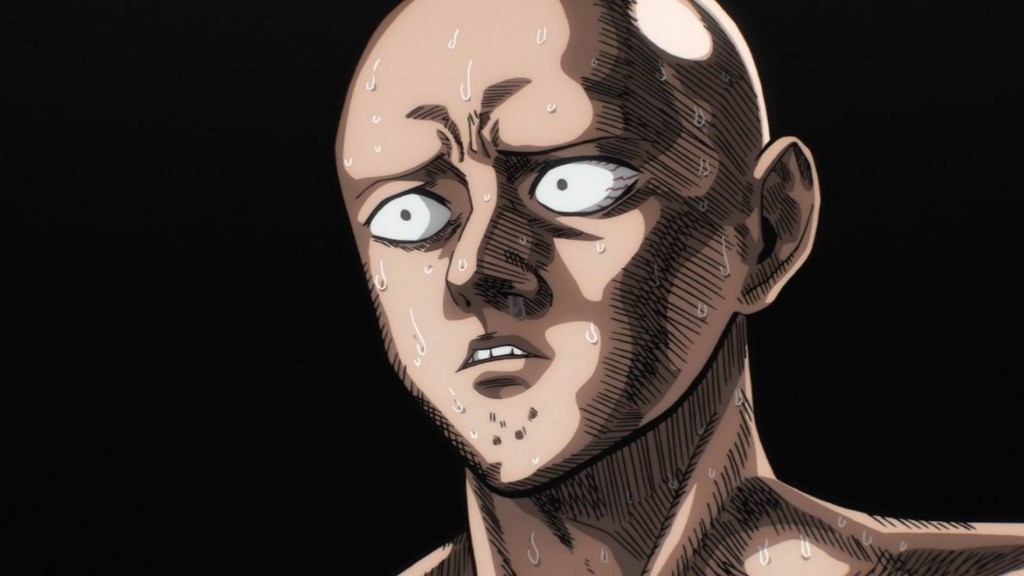 Saitama looking nervous