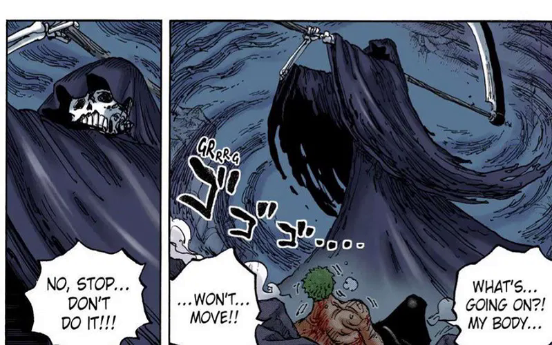 Grim Reaper figure appears before Zoro