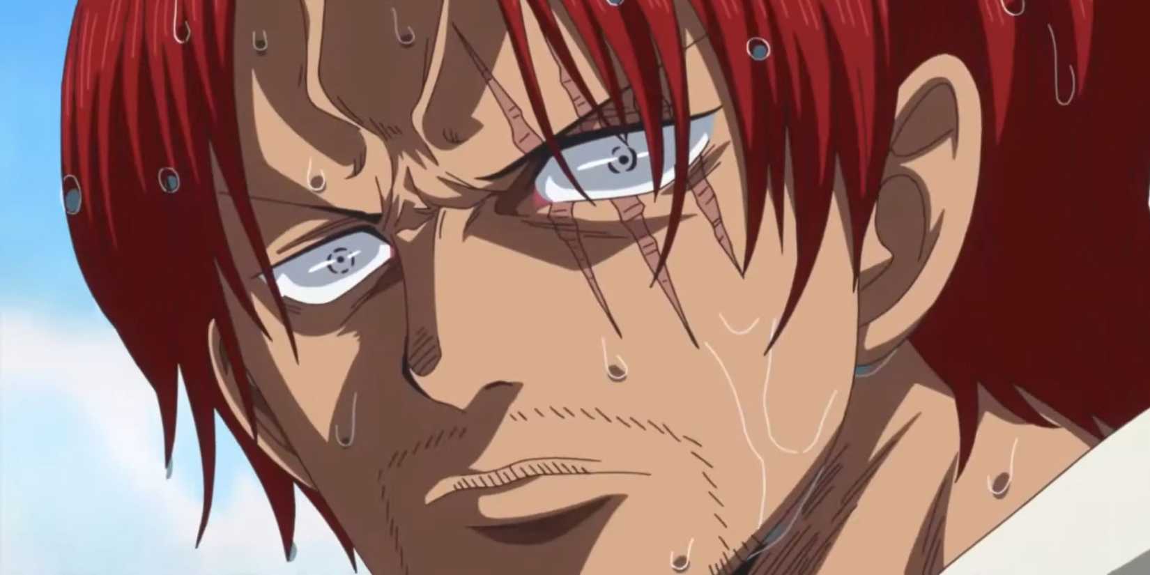 Shanks uses Conqueror's Haki against the Lord of the Coast in One Piece