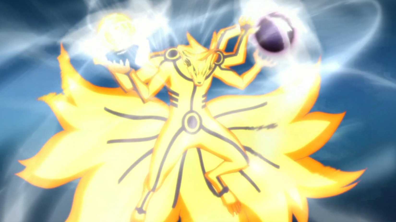 Naruto using Six Paths Ultra Big Ball Rasenshuriken