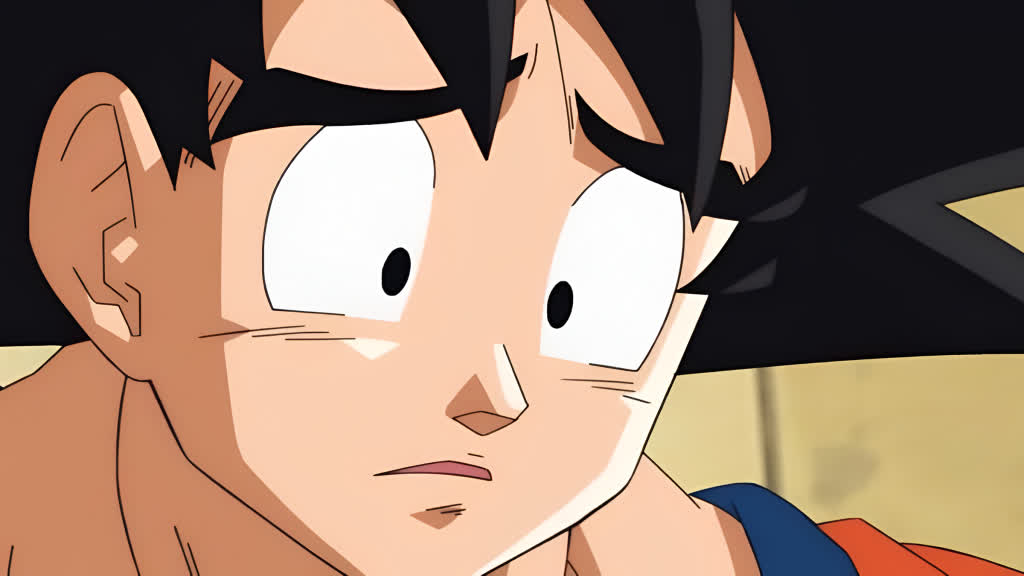 Dragon Ball's Goku looking sad