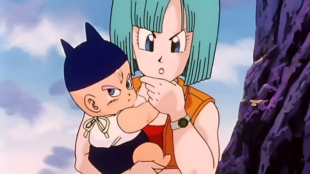 Vegeta with Bulma and Trunks in Dragon Ball Z