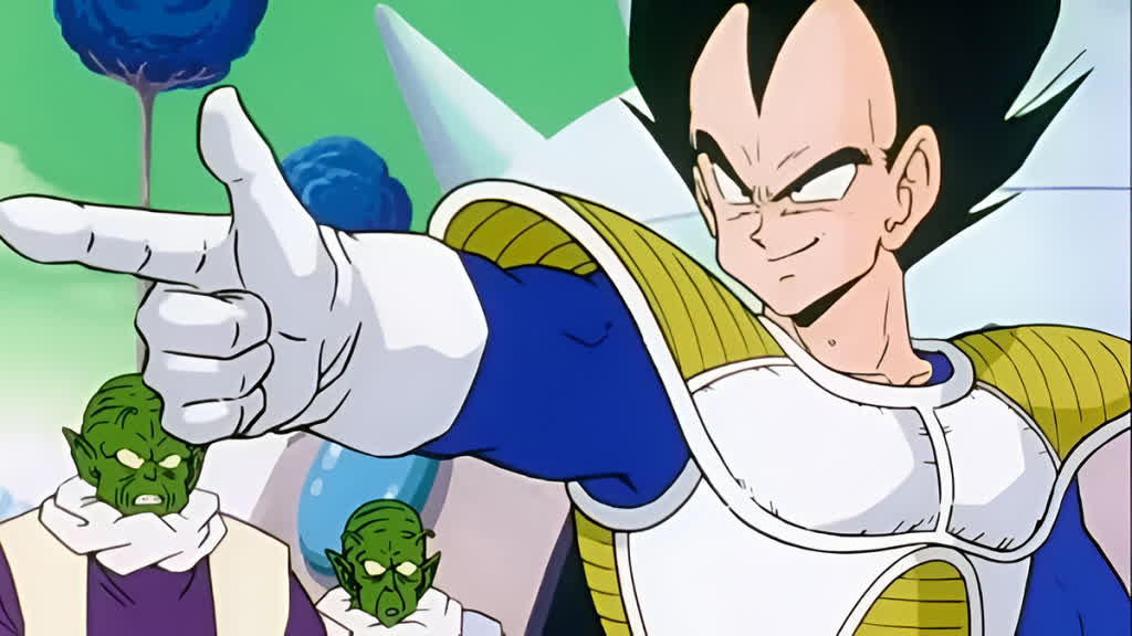 Vegeta destroys a Namekian village