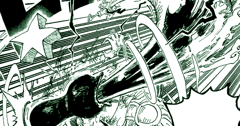 Luffy striking Admiral Kizaru with Star Gun