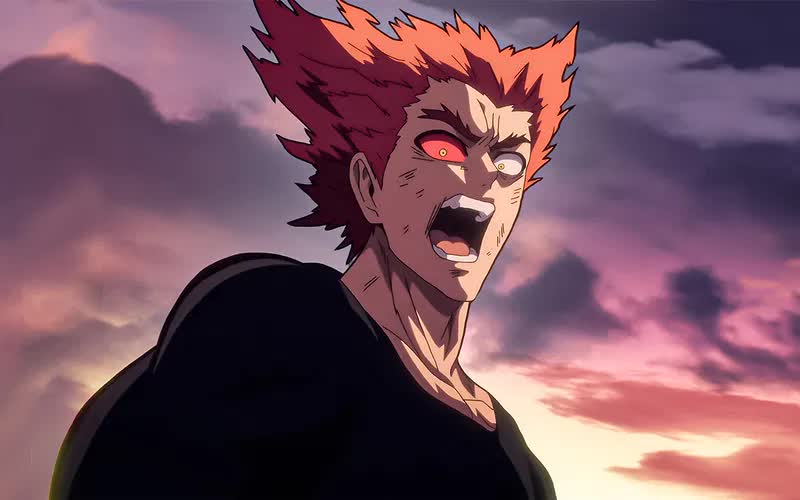 Garou showcasing his abilities in One Punch Man