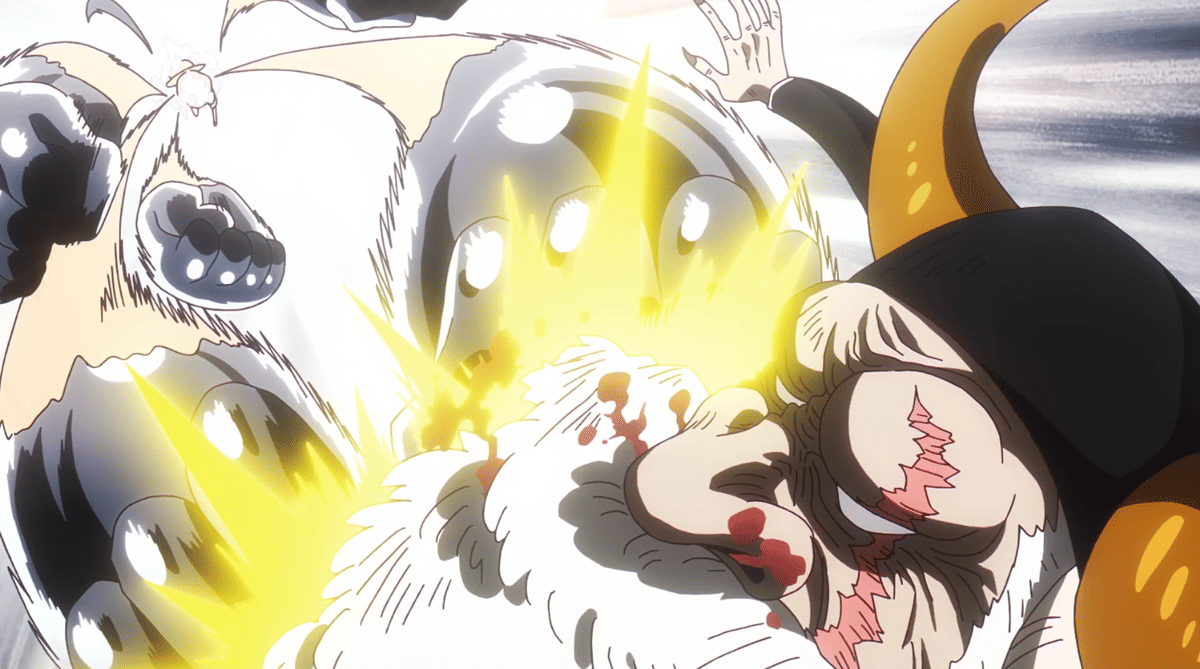 Luffy using Gomu Gomu no Dawn Gatling