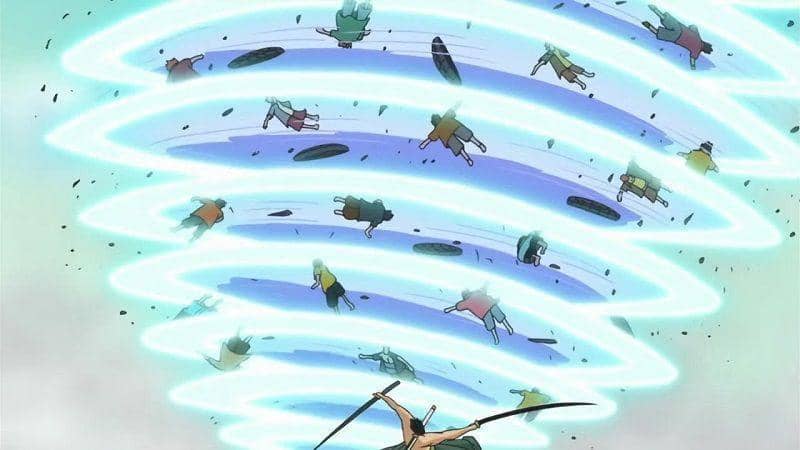 Zoro performing Tatsu Maki