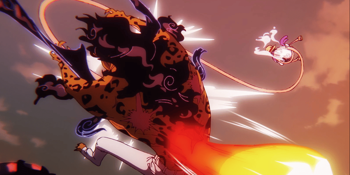 Luffy executing Gomu Gomu no Dawn Rocket