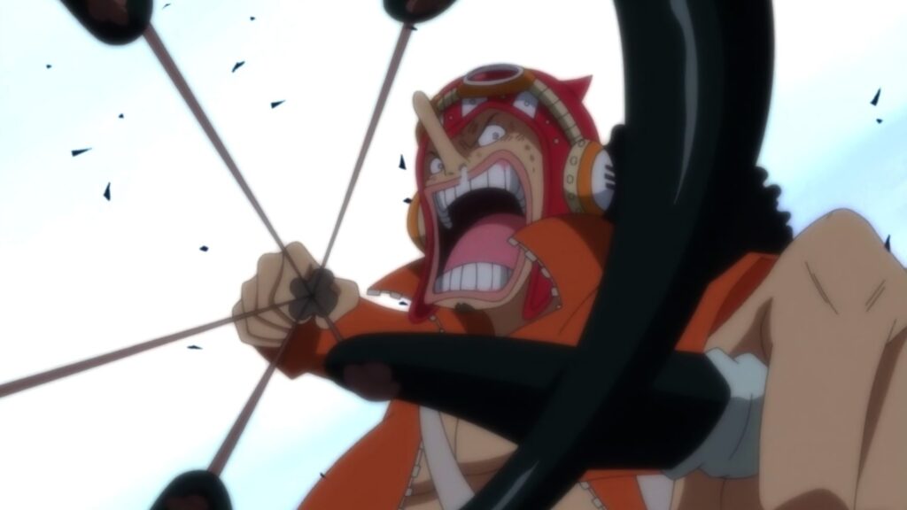Usopp trapped under Gunko's arrows in One Piece