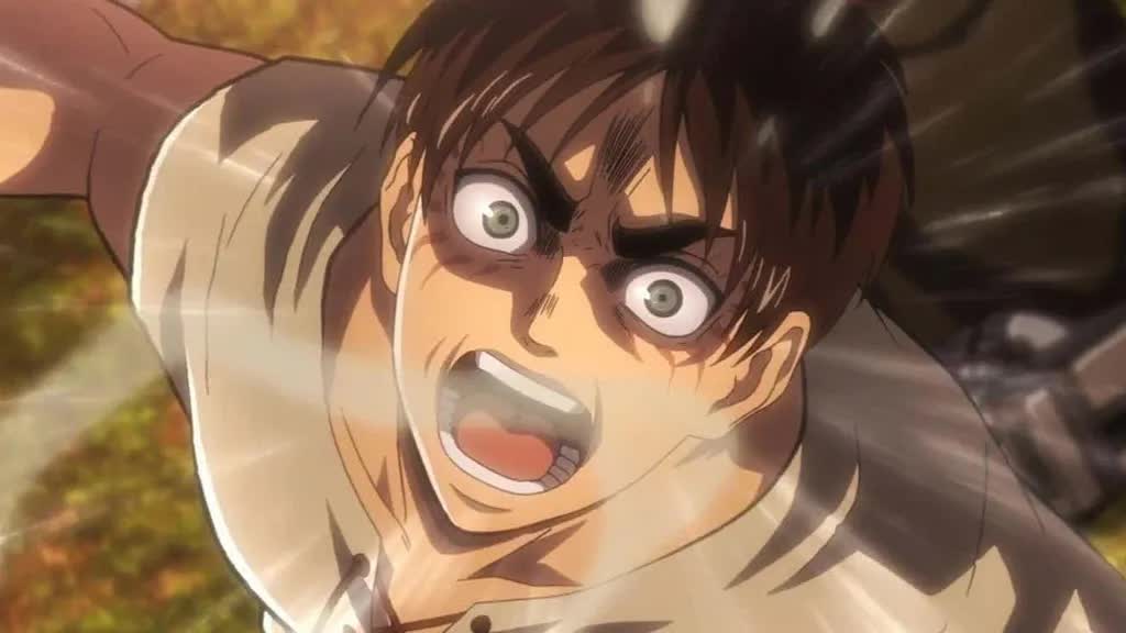 Eren Yeager screaming in Attack on Titan
