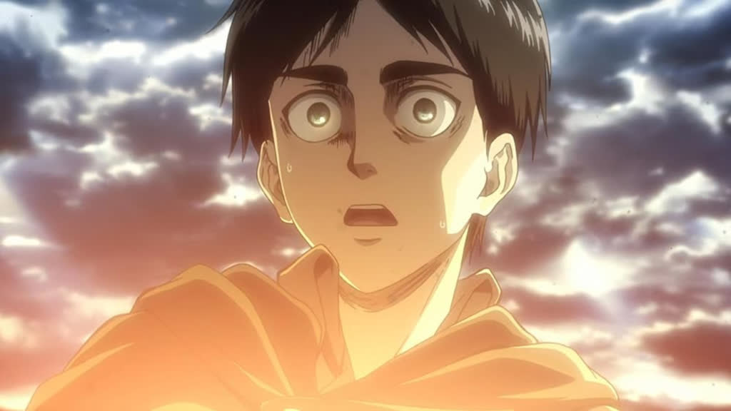 Eren Yeager transforming into Titan