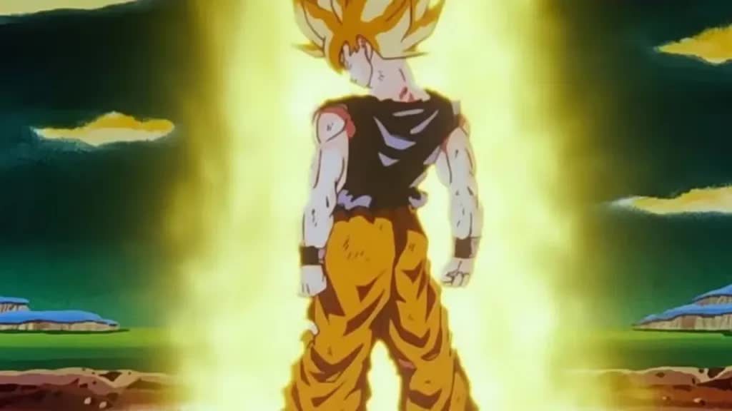 Goku's first Super Saiyan transformation