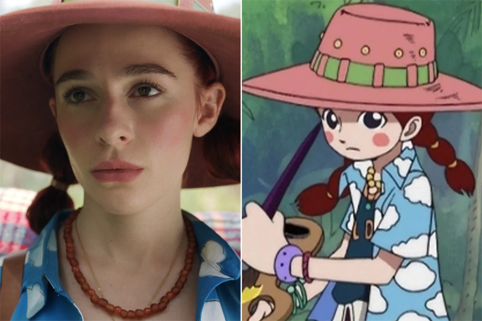 Sophia Anne Caruso, born in 2001, surprises as the innocent 16-year-old Miss Goldenweek, the youngest member of Baroque Works