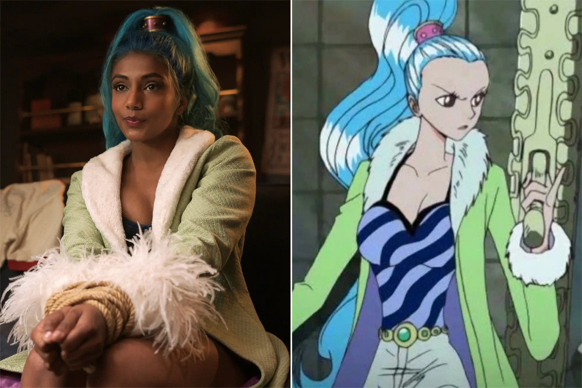 Charithra Chandran as assassin Miss Wednesday, with a different skin tone but still beloved in the official adaptation